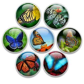 Decorative Push Pins or Magnets 7 Small Butterflies  Tacks And Pushpins 