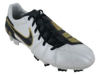 Nike Men's NIKE TOTAL90 STRIKE III L FG SOCCER CLEATS 6 (WHITE/DARK OBSIDIAN/MET GOLD) Shoes