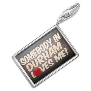 Neonblond Somebody in Durham Loves me, NorthCarolina   Charm Lobster Clasp clip on NEONBLOND Jewelry