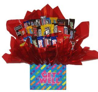 Chocolate Candy bouquet in a Bandaid   Get Well Soon box 