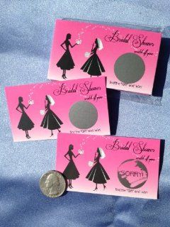 Funny Pink Vintage Bridal Shower Scratch Off Game Card Set 10 Cards (9 Sorry 1 Winner)  Wedding Ceremony Accessories  