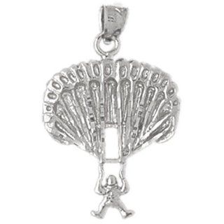 CleverSilver's Sterling Silver Pendant Hot Air Balloons, Skydiving CleverSilver Jewelry