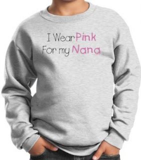 Breast Cancer Awareness Kids Sweatshirt Ribbon I Wear Pink For My Nana Youth Ash Clothing
