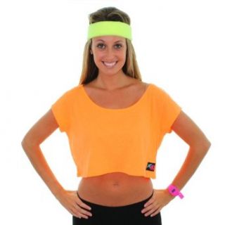 X80 Neon Orange Crop Top Shirt Women's Clothing