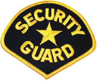 Security Guard Uniform Patch IRON ON Gold on Black Clothing
