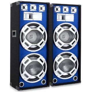 Skytronic Style Box Lautsprecher blau beleuchtet 1000W Musikinstrumente