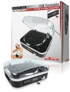Knig HAV TT25USB Plattenspieler mit Lautsprechern (SD Kartenslot, USB 2.0) Heimkino, TV & Video