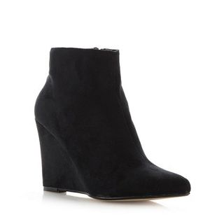 The Collection Black pointed toe high wedge ankle boots