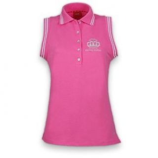 XFORE Damen Golf Poloshirt rmellos Aruba Flamingo Pink mit Glitzer Stickerei Bekleidung