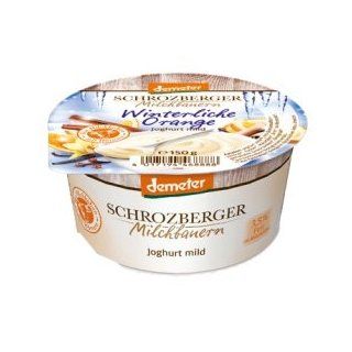 Molkerei Schrozberg Bio Joghurt Winterliche Orange inkl. Khlverpackung (150 g) Lebensmittel & Getrnke