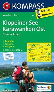 Klopeiner See   Karawanken Ost   Steiner Alpen Wanderkarte mit KOMPASS Lexikon und Radwegen. GPS genau. 150000 Bücher
