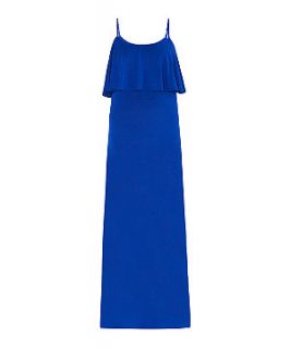 Blue Jersey Strappy Layered Maxi Dress