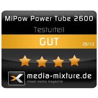 MiPow SP2600M BK Power Tube 2600 mobiler Zusatzakku mit Elektronik