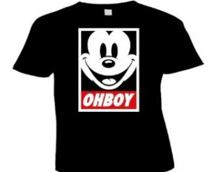 DTG Clothing DTG Obey Mickey Mouse Oh Boy Unisex   Kinder T Shirts   9 11 Jahre   Schwarz Bekleidung
