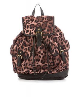 Brown Leopard Print Backpack