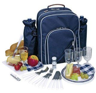 Picknickrucksack Picknicktasche mit Inhalt fr 4 Personen mit integrierter Khltasche Koffer, Ruckscke & Taschen