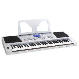 Schubert MIDI USB Keyboard 61 Tasten mit Pitchwheel + Notenhalter (128 Instrumente / Voices, 128 Begleitrhythmen, 4 Speicherbnke, Lernfunktion) wei Musikinstrumente