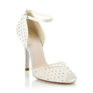 No. 1 Jenny Packham Designer ivory high diamante peep toe court shoes