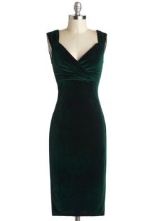 Lady Love Song Dress in Emerald Velvet  Mod Retro Vintage Dresses