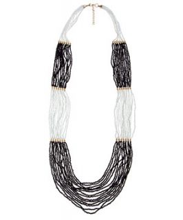 Black and White Bead Layered Necklace