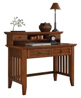 Home Styles Arts & Crafts Student Desk with Hutch   Cottage Oak   Desks