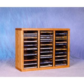 The Wood Shed Solid Oak Desktop / Shelf 60 CD Media Cabinet   Media Storage