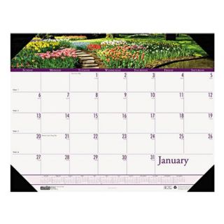 House of Doolittle Gardens of the World Photographic Monthly Desk Pad Calendar   18.5 x 13 in.   2012   Office Desk Accessories
