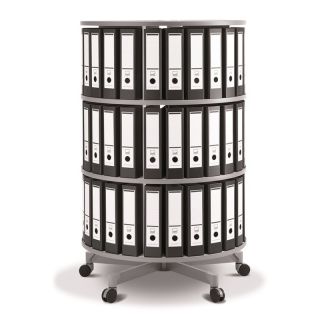 Spin N File Three Tier Rotary Binder Storage Carousel   Office Desk Accessories