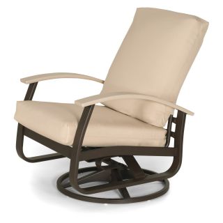 Telescope Casual Bella Isle Cushion Chat Height Swivel Rocker with MGP Desert Arms   Outdoor Dining Chairs