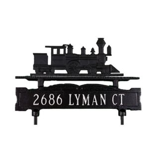 One Line Lawn Address Sign with Train