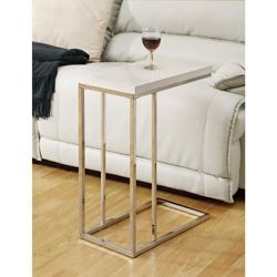 Glossy White/ Chrome Metal Accent Table  ™ Shopping