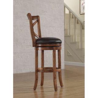 American Woodcrafters Jasper Saddle 26 Bar Stool with Cushion