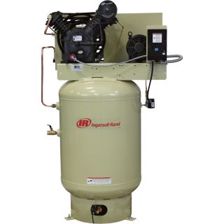 Ingersoll Rand Electric Stationary Air Compressor (Fully Packaged) — 10 HP, 35 CFM At 175 PSI, 200 Volts, Model# 2545K10-P  100 Gallon   Above Vertical Air Compressors