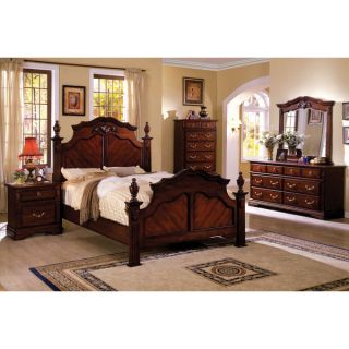 Furniture of America Westin Traditional Style Dark Cherry Four Poster