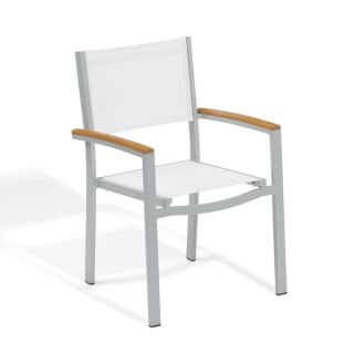 Oxford Garden Travira White Sling Seat Armchair, Set of 4