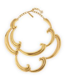 Oscar de la Renta Bold Golden Swirl Necklace