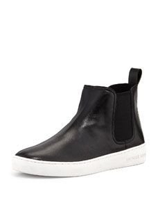 MICHAEL Michael Kors Keaton Leather Sneaker Bootie, Black