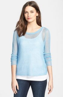 Eileen Fisher Linen Bateau Neck Boxy Sweater (Online Only)