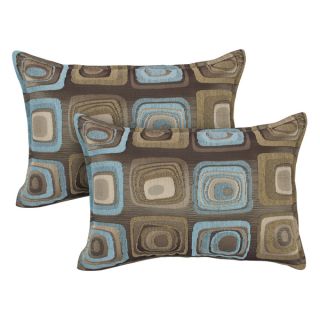 Sherry Kline Retro Spa Blue Boudoir Decorative Throw Pillows (Set of 2