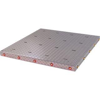 American Truckboxes Super Heavy-Duty Aluminum Diamond Plate Deck Plate with Integrated LED Lights — 36in.L x 34in.W  Deck Covers