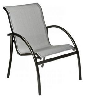 Woodard Tribeca Sling Stackable Dining Arm Chair   Outdoor Dining Chairs