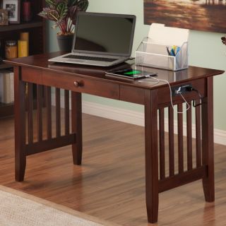 Atlantic Furniture Cambridge Writing Desk with Drawer and Charging