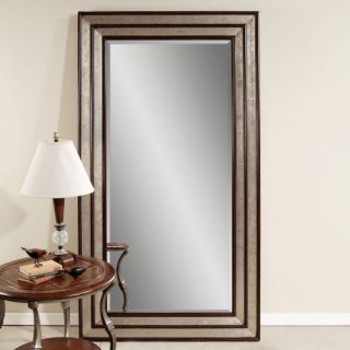 Silver Leaf & Black Accent Floor Leaner Mirror   46W x 84H in.   Mirrors