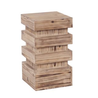 Stepped Natural Wood Small Pedestal
