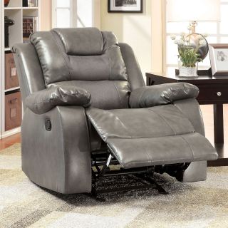 Furniture of America Claybrooks Leather Recliner   Recliners