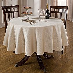 Prego Waffle Weave Taupe 70 inch Round Tablecloth  