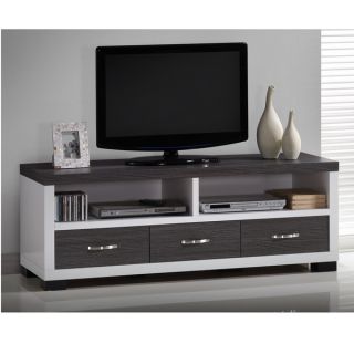 Oxley 59 Inch Modern and Contemporary Two tone White and Dark Brown