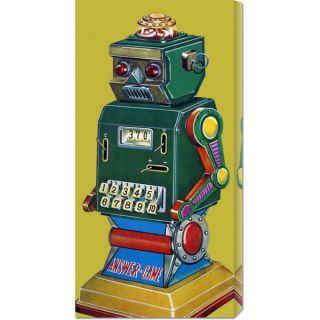 Big Canvas Co. Retrobot Answer Game Robot Stretched Canvas Art