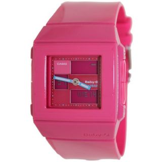 Casio Womens Baby G BGA200 4E Pink Resin Quartz Watch with Pink Dial