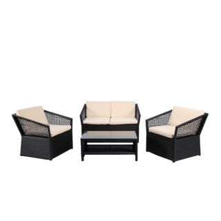 Baner Garden 4 Piece Dining Set with Cushions